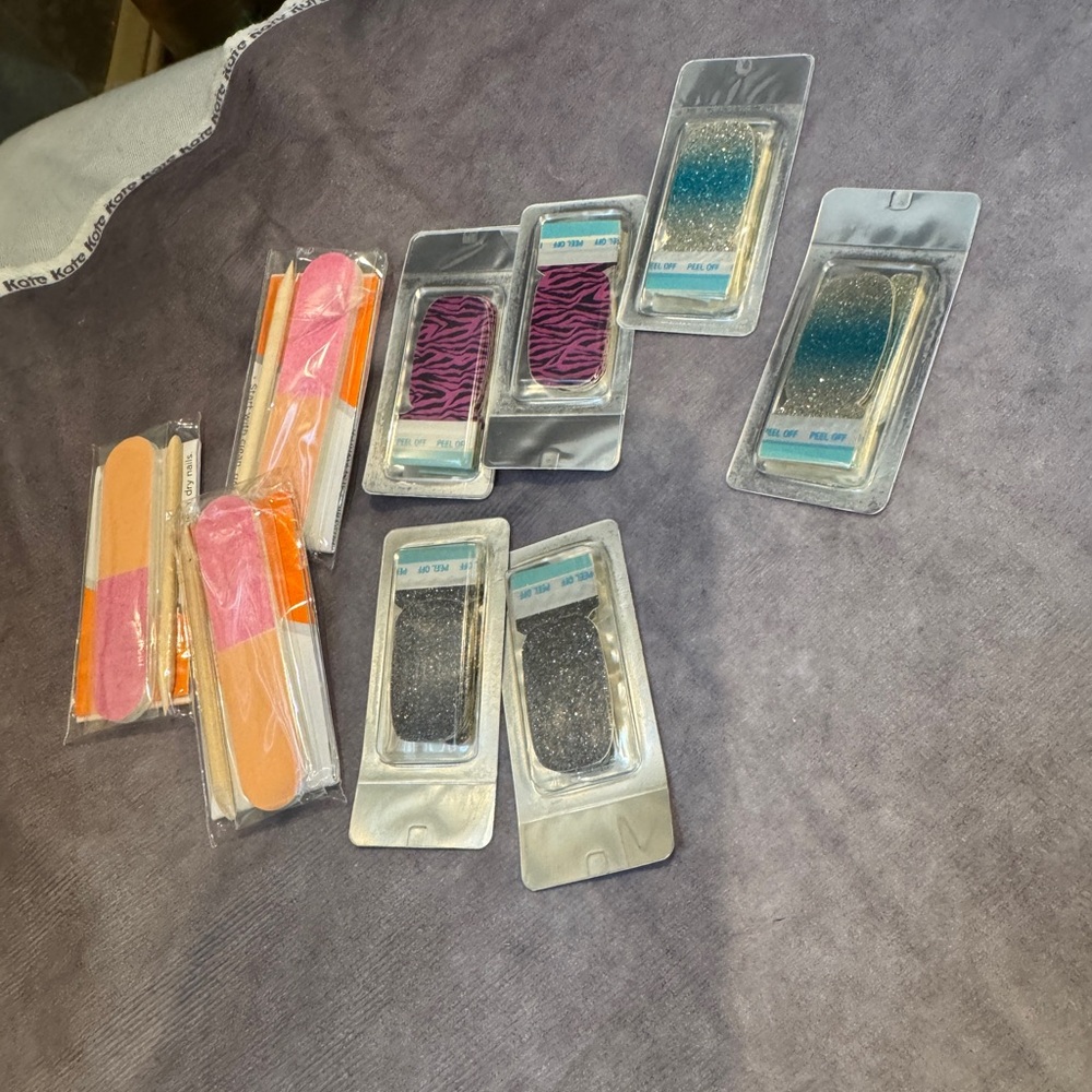 Sally Hansen nail polish strip lot Black,‎ Silver, Blue animal print - Picture 3 of 4